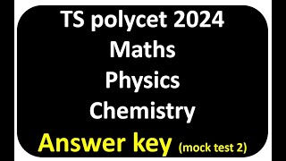 Mock test 2 Key polytechnic entrance exam preparation 2024 polycet coaching classes in telugu 2024 [upl. by Goldshell853]