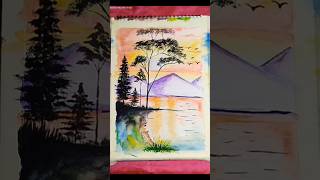 Beautiful scenery art scenery scenerydrawing shorts nature [upl. by Ecitnerp60]