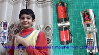 how to make power ranger samurai morpher from cardboard and paper Spandan Learning [upl. by Griff14]