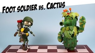 Plants vs Zombies Garden Warfare Camo Cactus vs Foot Soldier Diamond Select Toys [upl. by Toft493]