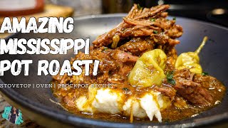 THE MOST DELICIOUS MISSISSIPPI POT ROAST EVER  STOVETOP RECIPE  EASY COOKING TUTORIAL potroast [upl. by Acinoed]