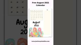 Free August 2022 Calendar printable calendar [upl. by Adnarahs]