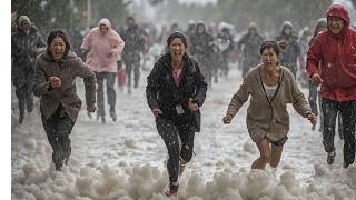 Baseballsized hail and flooding ravage Spain 10 cities damaged Valencia [upl. by Herman]