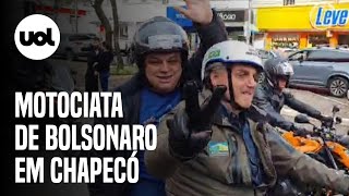 Sem máscara Bolsonaro participa de “motociata” em Chapecó Santa Catarina [upl. by Chuch192]