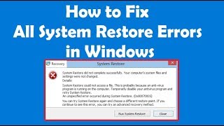 How to Fix All System Restore Errors in Windows [upl. by Eceerehs]