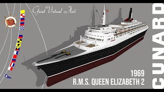 rms Queen Elizabeth 2 1969 version [upl. by Euqilegna]