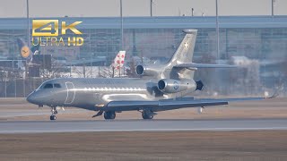 Dassault Falcon 7X from the Hellenic Air Force 273 arrival Munich Airport MUC EDDM [upl. by Wanfried781]