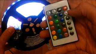 Unboxing and Review 5M 5050 RGB 300 SMD LED Strip Lights with remote Controller [upl. by Nappie]