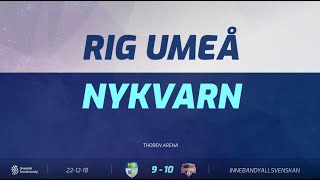 HIGHLIGHTS  Allsvenskan Norra  RIG Umeå vs Nykvarn  18 dec [upl. by Hsetim]