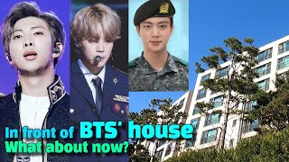 BTS In front of their house  What ARMY prepared for BTS  2023 Jin Day Jins birthday [upl. by Irpac]