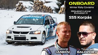 ONBOARD Georgy Yankov  Tsvetan Baldjiev  Mitsubishi Lancer EVO IX  Winter Rally Covasna 24  SS5 [upl. by Bab]