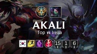 Akali Top vs Irelia  KR Challenger Patch 824 [upl. by Medlin]