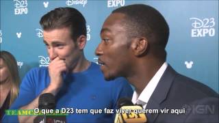 Entrevista Chris Evans Anthony Mackie D23 Expo legendado ptbr [upl. by Yenittirb99]