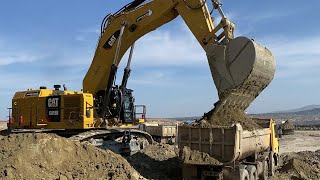 Caterpillar 6015B Excavator Loading Trucks With Two Passes  Sotiriadis Mining Works [upl. by Safko]