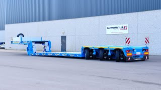 Faymonville  MegaMAX extendable low loader w 3 pendular axles amp 35quot kingpin [upl. by Portie]