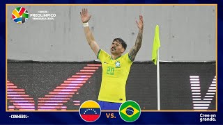 RESUMEN EXTENDIDO  VENEZUELA vs BRASIL 12  CONMEBOL PREOLÍMPICO  FASE FINAL [upl. by Llerraj]