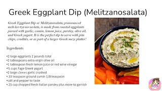 Greek Eggplant Dip Melitzanosalata [upl. by Gilud655]