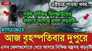 আবহাওয়ার খবর আজকের  ঘূর্ণিঝড় মিগজাউম সর্বশেষ খবর  Bangladesh weather Report Cyclone Weather [upl. by Yarw]