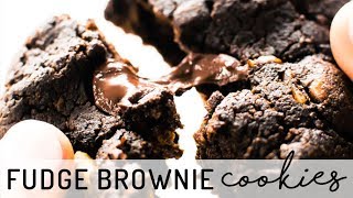 Chewy Chocolate Brownie Cookies vegan grainfree paleo [upl. by Anawit]