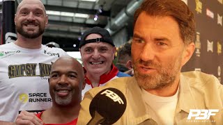 TENSION WITH SUGAR HILL EDDIE HEARN ON JOHN FURY JOINING TYSON FURYS TRAINING TEAM [upl. by Dunson]