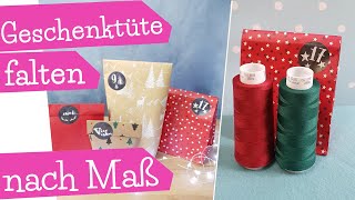 Geschenktüte falten nach Maß  Papiertüte falten  DIY Adventskalender  Geschenkpapier Tüte basteln [upl. by Kataway775]