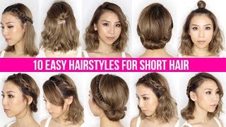 10 Easy Ways To Style Short Hair amp Long Bob  Tina Yong [upl. by Ennayehc222]