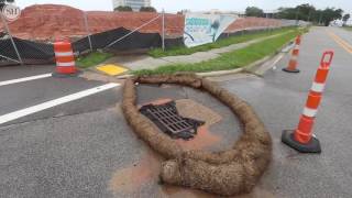 Soil from Aquarium site turns Gulfport Harbor orange [upl. by Fira]