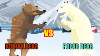 Kodiak Bear vs Polar Bear  Animal Tournament S1  Animal Animation [upl. by Yna]