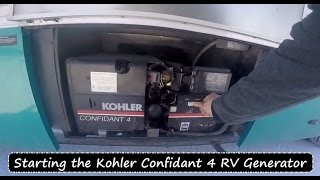 Starting the Kohler Confidant 4 RV Generator [upl. by Odeen548]