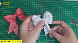 EASY SIMPLE cara mudah ikat reben HOW TO TIE A RIBBON [upl. by Jesus]