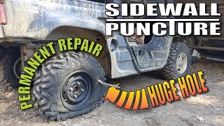 Tire Sidewall PUNCTURE permanent repair procedure [upl. by Aicsila120]