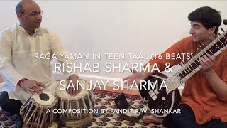 Demonstration of Raga Yaman by Rishab Sharma and Shri Sanjay Sharma [upl. by Nohsad]