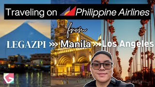 Traveling on Philippine Airlines from Legazpi City to Manila to Los Angeles  Airport Walking Tours [upl. by Noyerb]