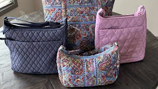 Vera Bradley Provence Paisley  top zipper comparison on Ultralight vs Moonlight Navy XL Crossbody [upl. by Waneta]