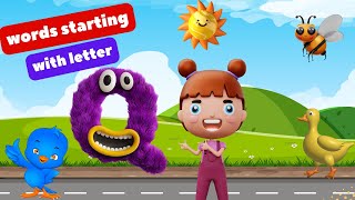 Words starting with letter Qq  Words beginning With Q  Q words phonics  Kids video with clips [upl. by Tebor192]