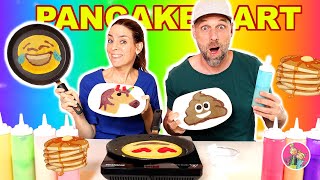 PANCAKE ART CHALLENGE PAPA vs MAMA ♥DeZoeteZusjes♥ [upl. by Harias]