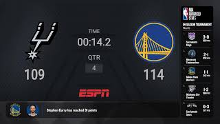 San Antonio Spurs  Golden State Warriors  NBA Inseason Tournament on ESPN Live Scoreboard [upl. by Melicent]