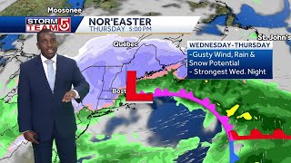 Video Noreaster to bring rain strong winds snow to Mass this week [upl. by Spiro]