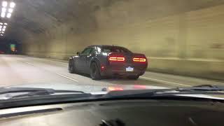 dodge demon supercharger whine in a tunnel [upl. by Werd]