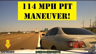 Arkansas State Police successful PIT Maneuver at 114 MPH after HIGH SPEED PURSUIT  car overturns [upl. by Ajoop]