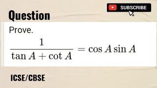Problem No  61  Prove 1tana  cota  cosa sina [upl. by Grekin946]