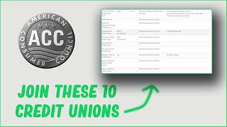 10 Credit Unions You Can Join With ACC American Consumer Council Membership [upl. by Zenitram]