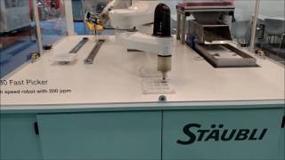 Stäubli TP80 Fast Picker Robot  Intertool 2016 Vienna [upl. by Deedahs]