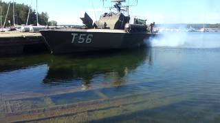 Swedish Torpedo boat from the 50s starting her 3X1650Hp diesels Massive sound [upl. by Feriga]