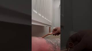 Repiping a radiator pt2 plumbing plumber coppertubing repair asmr [upl. by Ronyam]