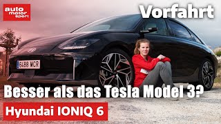 Hyundai Ioniq 6 Besser als das Tesla Model 3  Fahrbericht Review I auto motor und sport [upl. by Aitsirhc]