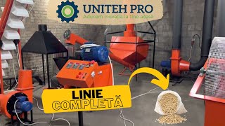 Linie completa productie peleti rumegus resturi vegetale  Uniteh PRO [upl. by Waverley]