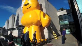 Pudsey Bear Arrives in Cardiff [upl. by Ennaeus]