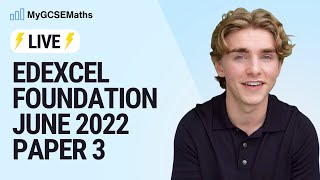 GCSE Maths  Edexcel June 2022 Paper 3 Foundation  Live Solutions [upl. by Emelen]