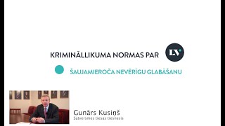 Krimināllikuma normas par nevērīgu šaujamieroča glabāšanu skaidrība [upl. by Ruosnam]